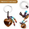 CHGCRAFT 2Pcs 2 Style Natural Gemstone Keychain KEYC-CA0001-21-5