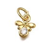 Brass Micro Pave Clear Cubic Zirconia Pendants LS-ZIRC-I070-034G-1