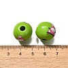 Valentine's Day Element Printed Wood Beads WOOD-R002-01-20-3