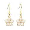 Flower Alloy Enamel Dangle Earrings for Women EJEW-JE06156-2