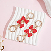 ANATTASOUL 2Pcs Alloy Enamel Bowknot Link Purse Strap Extenders FIND-AN0001-19-7