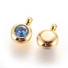 304 Stainless Steel Rhinestone Charms STAS-P237-10G-02-2