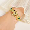 Vintage & Bohemian Brass Pave Cubic Zirconia Link Bracelets for Women CK4218-3