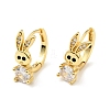 Cubic Zirconia Rabbit Hoop Earrings EJEW-C028-01G-1