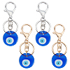4Pcs 2 Colors Handmade Lampwork Evil Eye Keychain KEYC-NB0001-17-1