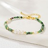 Faceted Round Natural Ruby in Zoisite & Column Green Spot Jasper & Freshwater Pearl Beaded Necklaces & Bracelets Sets for Women ZI1839-3-4