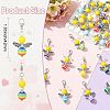 30Pcs Strip Resin & Dyed Synthetic Turquoise Bee Pendant Decoration HJEW-CJ00096-2