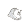 Brass Pave Natural White Shell Heart Charms with Jump Rings KK-S522-08E-P-2