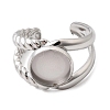 304 Stainless Steel Cuff Ring Components STAS-P454-01B-P-2