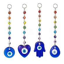 Handmade Evil Eye Lampwork Pendants Decorations HJEW-JM00897