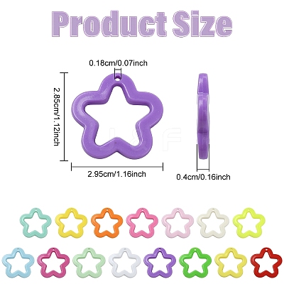 50Pcs Opaque Acrylic Pendants MACR-YW0004-36-1
