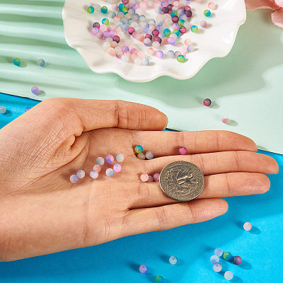 200Pcs 10 Colors Crackle Glass Beads Strands GLAA-TA0003-31D-1