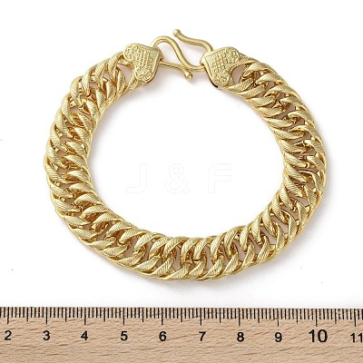 Brass Cuban Chain Bracelets for Women Men BJEW-R016-01G-01-1