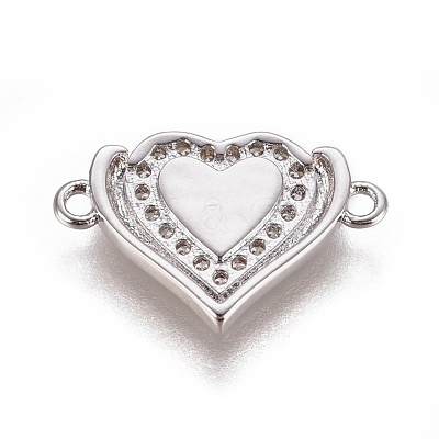Brass Micro Pave Cubic Zirconia Links BSHE-F012-07A-P-1