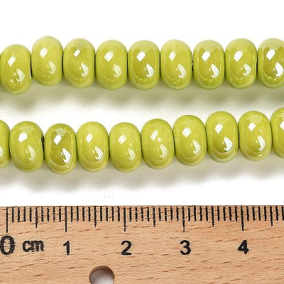 Glazed Porcelain Rondelle Beads PORC-Q001-01C-1