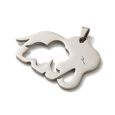 Non-Tarnish 304 Stainless Steel Pendants STAS-O005-24A-P-1