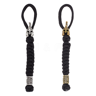2Pcs 2 Colors Handmade Spartan Nylon Parachute Cord for Men HJEW-DR0001-03-1