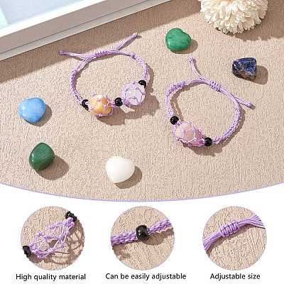 Adjustable Braided Nylon Cord Macrame Pouch Bracelet Making AJEW-SW00013-06-1