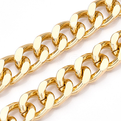 Aluminum Diamond Cut Faceted Curb Chains CHA-N003-20KCG-1