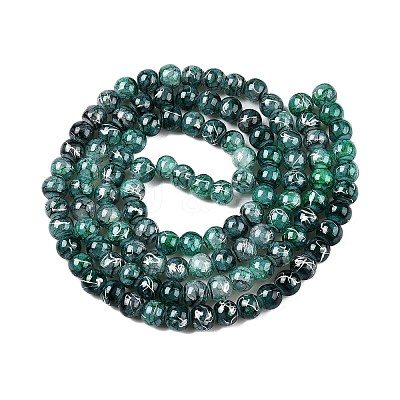 Drawbench Crackle Glass Beads Strands GLAA-N006-8mm-03-1