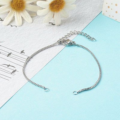 Tarnish Resistant 316 Surgical Stainless Steel Box Chains Bracelet Making X-AJEW-JB01065-1
