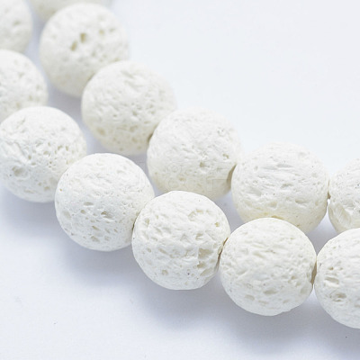 Synthetic Lava Rock Beads Strands X-G-F549-8mm-B14-1