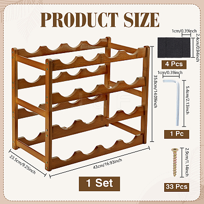 Wood Tabletop Wine Rack ODIS-WH0038-252A-1