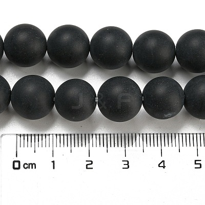 Grade A Natural Black Agate Beads Strands G447-6-1