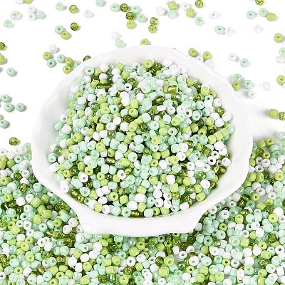 Opaque & Transparent Inside Colours 6/0 Glass Seed Beads SEED-F004-4mm-04-1