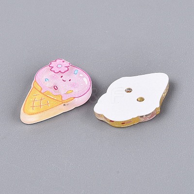 2-Hole Printed Resin Buttons BUTT-Q047-01-1
