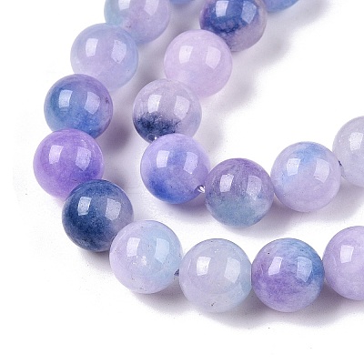 Dyed Natural White Jade Beads Strands G-T138-10mm-210-13-1