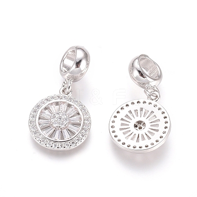 Brass Micro Pave Cubic Zirconia European Dangle Charms LS-ZIRC-E163-19P-1