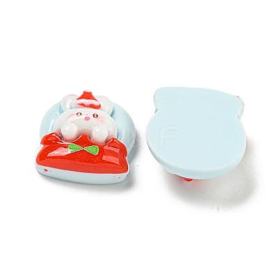 Christmas Rabbit Theme Opaque Resin Decoden Cabochons CRES-B022-04E-1
