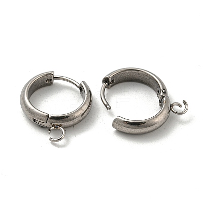 Tarnish Resistant 201 Stainless Steel Huggie Hoop Earring Findings STAS-P283-01V-P-1
