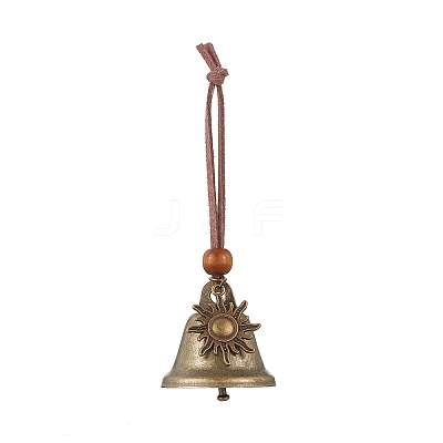 Iron Bell & Tibetan Style Alloy Sun Pendant Decorations HJEW-JM03369-1