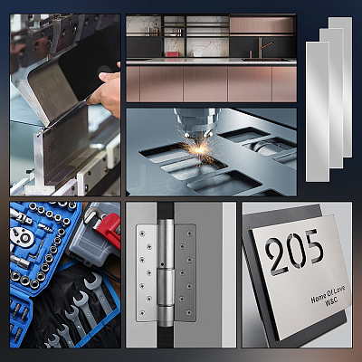 12Pcs 304 Stainless Steel Blank Sheets STAS-OC0001-38C-1