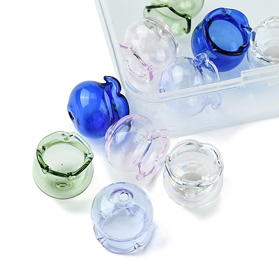 10Pcs 5 Colors Jellyfish Glass Bead Cone GLAA-FS0001-81-1