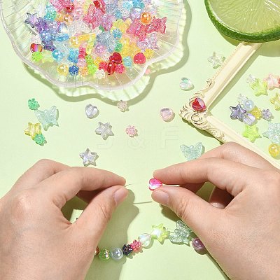 310Pcs 5 Styles Transparent Acrylic Beads MACR-CJ0001-65-1