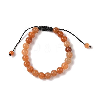 8mm Round Natural Red Aventurine Braided Bead Bracelets BJEW-C067-01B-11-1