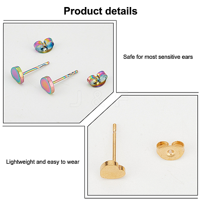 8Pcs 4 Colors Iron Heart Stud Earrings for Women EJEW-AN0002-86-1