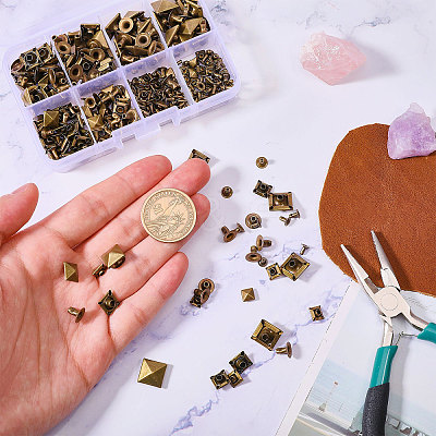 168 Sets 7 Styles Alloy Rivets Nails Set FIND-CA0010-77AB-1