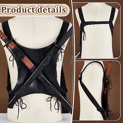 Plastic Double Sword Knife Holster AJEW-WH0816-110-1