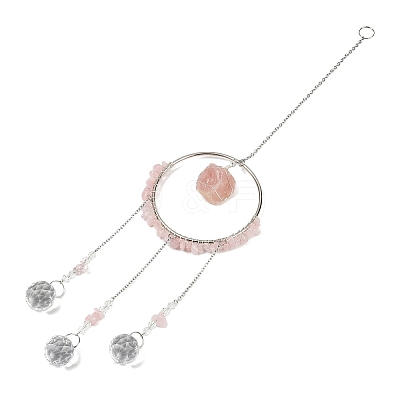 Glass Pendant Decoration DJEW-PW0019-11B-1