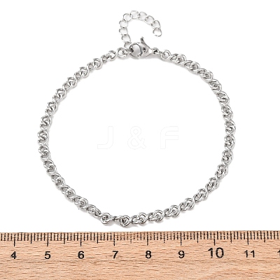 304 Stainless Steel Chain Bracelets BJEW-P376-03P-1