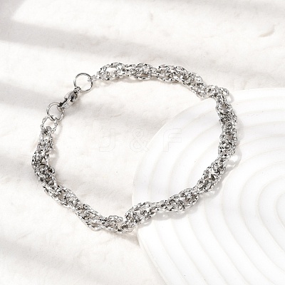 201 Stainless Steel Link Chain Bracelets for Men STAS-T077-12P-1