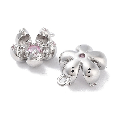 Brass Micro Pave Cubic Zirconia Charms KK-F871-34P-1