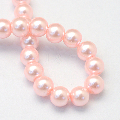 Baking Paint Pearlized Glass Pearl Round Bead Strands HY-Q003-6mm-70-1