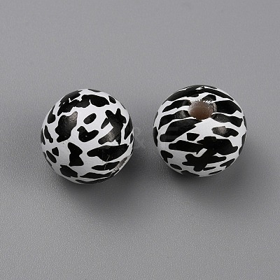 Printed Wood Beads WOOD-SZC0001-07A-1