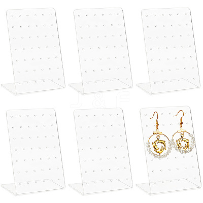 6Pcs Organic Glass Slant Back Jewelry Displays ODIS-CP0001-06-1