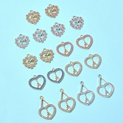 18Pcs 9 Styles Rack Plating Alloy Pendants FIND-FS0003-10-1